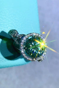 Thumbnail for 2 Carat Moissanite Emerald Green Ring