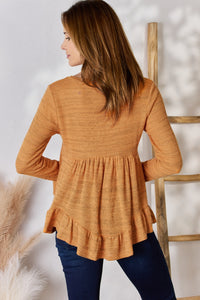 Thumbnail for Hailey & Co Full Size V-Neck Flounce Sleeve Blouse