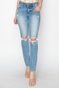 Thumbnail for Risen Full Size High Rise Knee Distressed Skinny Jeans