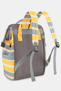 Thumbnail for Himawari Striped Waterproof Nylon Backpack Bag with Side Pockets