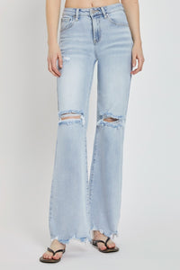 Thumbnail for RISEN Full Size High Rise Distressed Wide Leg Jeans