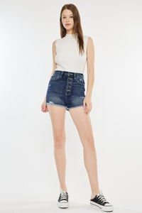 Thumbnail for Kancan Raw Hem Button Fly Denim Shorts