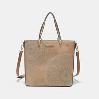 Thumbnail for Nicole Lee USA Metallic Stitching Embroidery Inlaid Rhinestone Tote Bag