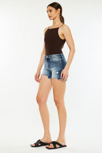 Thumbnail for Kancan High Waist Raw Hem Denim Shorts