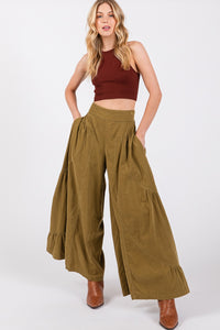 Thumbnail for SAGE + FIG High Rise Corduroy Wide Leg Pants