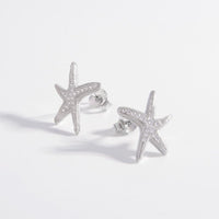 Thumbnail for 925 Sterling Silver Inlaid Zircon Starfish Earrings