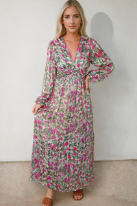 Thumbnail for Floral Deep V Maxi Dress