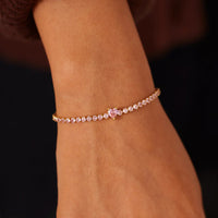 Thumbnail for Heart Shape Inlaid Zircon 18K Gold-Plated Bracelet