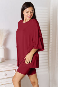 Thumbnail for Basic Bae Full Size Soft Rayon Three-Quarter Sleeve Top and Shorts Set