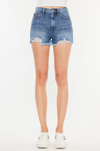 Thumbnail for Kancan Distressed Raw Hem High Waist Denim Shorts