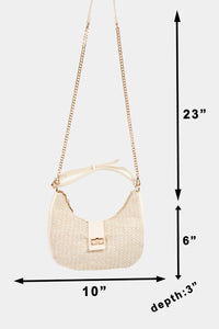 Thumbnail for Fame Straw Braid Hobo Bag