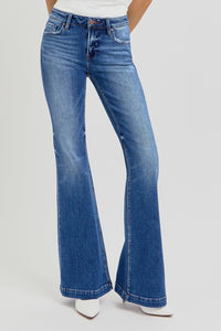 Thumbnail for RISEN Full Size Low Rise Flare Jeans with Pockets