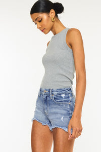 Thumbnail for Kancan Distressed Raw Hem Denim Shorts