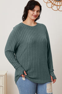 Thumbnail for Basic Bae Full Size Ribbed Thumbhole Sleeve T-Shirt