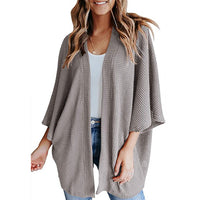 Thumbnail for Bat Sleeve Waffle Gerson Women's Cardigan