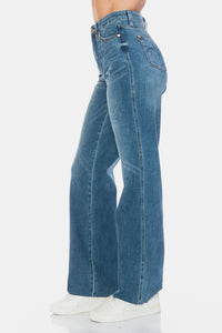 Thumbnail for Judy Blue Full Size Tummy Control Cut Raw Hem Straight Jeans