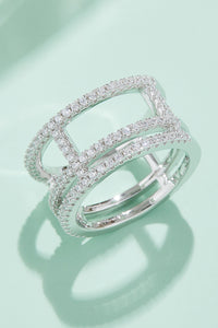 Thumbnail for Adored Moissanite Cutout Wide Ring