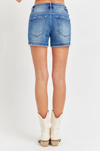 Thumbnail for RISEN Low Rise Slit Denim Shorts