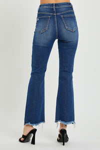 Thumbnail for RISEN High Rise Distressed Crop Flare Jeans