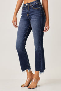 Thumbnail for Risen Full Size Frayed Hem Cropped Straight Jeans