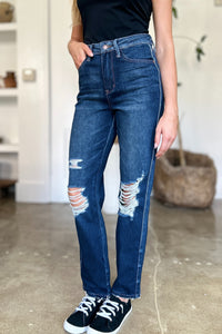 Thumbnail for Judy Blue Full Size High Waist Rigid Magic Heavy Destroy Straight Jeans