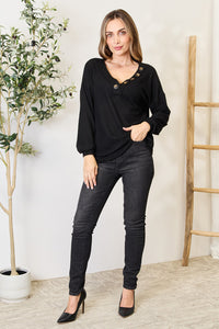 Thumbnail for Zenana Buttoned Long Sleeve Blouse