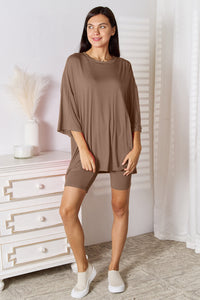 Thumbnail for Basic Bae Full Size Soft Rayon Three-Quarter Sleeve Top and Shorts Set