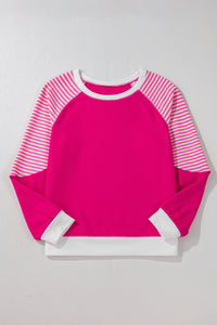 Thumbnail for Striped Round Neck Long Sleeve Sweatshirt