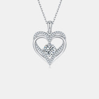 Thumbnail for 1.2 Carat Moissanite 925 Sterling Silver Heart Necklace