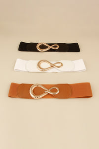 Thumbnail for Ribbed Alloy Buckle Elastic Belt