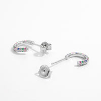 Thumbnail for 925 Sterling Silver Contrast Zircon Earrings