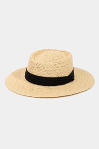 Thumbnail for Fame Straw Braided Pork Pie Hat