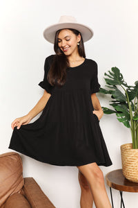 Thumbnail for Mandy V-Neck Flounce Sleeve Tiered Dress