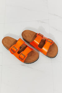 Thumbnail for MMShoes Feeling Alive Double Banded Slide Sandals in Orange