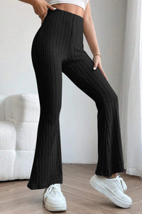 Thumbnail for Basic Bae Full Size Ribbed High Waist Flare Pants