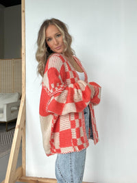 Thumbnail for Plaid Open Front Long Sleeve Cardigan