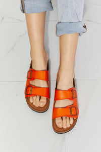 Thumbnail for MMShoes Feeling Alive Double Banded Slide Sandals in Orange