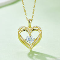 Thumbnail for 1.2 Carat Moissanite 925 Sterling Silver Heart Necklace