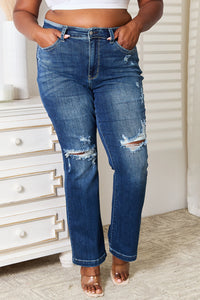 Thumbnail for Judy Blue Full Size Mid Rise Hand Sand & Destroy Bootcut Jeans