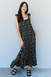 Thumbnail for Doublju In The Garden Ruffle Floral Maxi Dress in  Black Yellow Floral