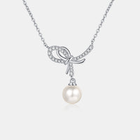 Thumbnail for Natural Pearl Pendant Moissanite 925 Sterling Silver Necklace