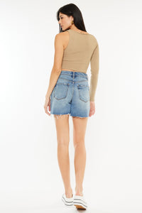 Thumbnail for Kancan Full Size Raw Hem High Waist Denim Shorts