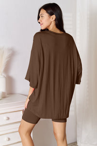 Thumbnail for Basic Bae Full Size Soft Rayon Three-Quarter Sleeve Top and Shorts Set