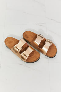 Thumbnail for MMShoes Best Life Double-Banded Slide Sandal in Gold