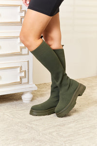 Thumbnail for WILD DIVA Footwear Knee High Platform Sock Boots