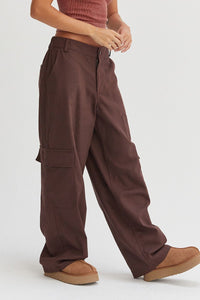 Thumbnail for HYFVE Elastic Waist Wide-Leg Cargo Pants