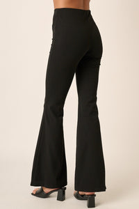 Thumbnail for Mittoshop Crepe Knit Elastic Waist Flare Leg Pants