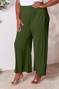 Thumbnail for Double Take Full Size Smocked Wide Waistband Wide Leg Pants