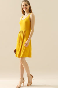 Thumbnail for Doublju Full Size Round Neck Ruched Sleeveless Dress with Pockets