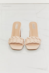 Thumbnail for MMShoes Top of the World Braided Block Heel Sandals in Beige